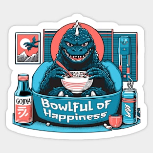 Godzilla Bowlful of Happiness Sticker